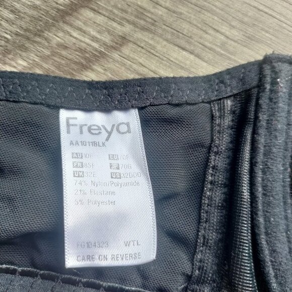 FREYA FANCIES PLUNGE BALCONY BBLACK LACE BRA STYLE AA1011  SIZE 32DDD - Picture 3 of 7